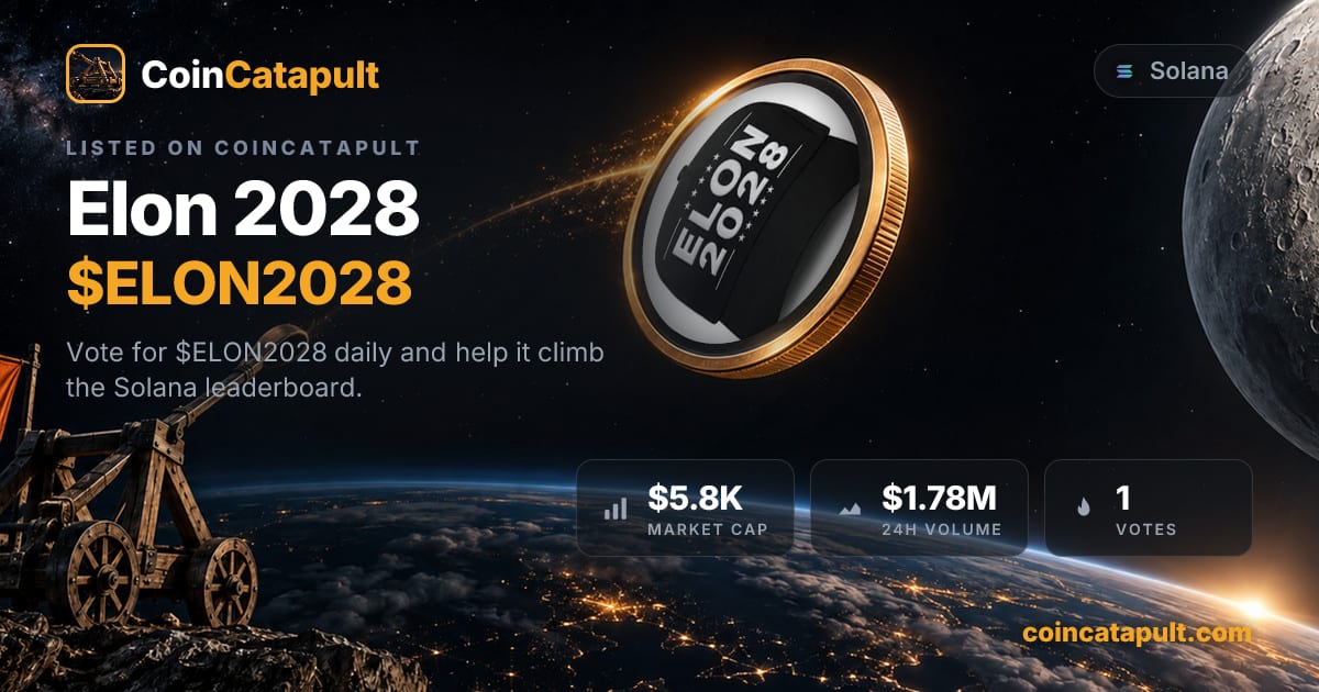 Elon 2028 ($ELON2028) — vote, chart, contract · CoinCatapult
