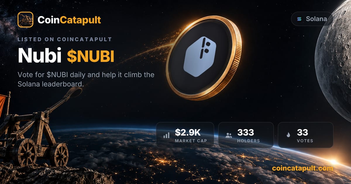 Nubi ($NUBI) — vote, chart, contract · CoinCatapult